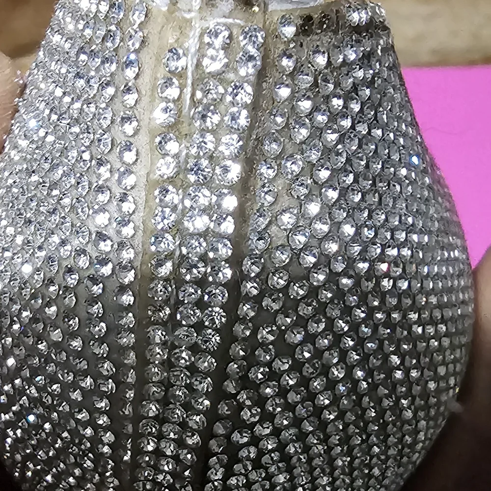 Steve Madden Daisy Crystal Silver Stiletto Heels - Picture 6 of 16